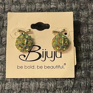 Bijuju Cantaloupe stud earrings gold tone NEW